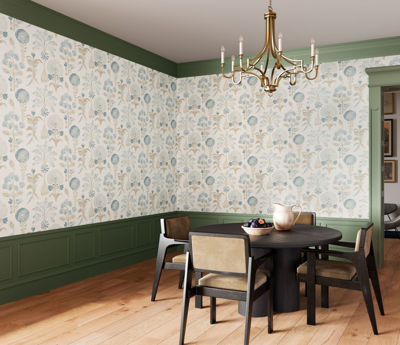 Purchase Phillip Jeffries Wallpaper - 40401, Posy - Blue Thistle On Canvas Linen2