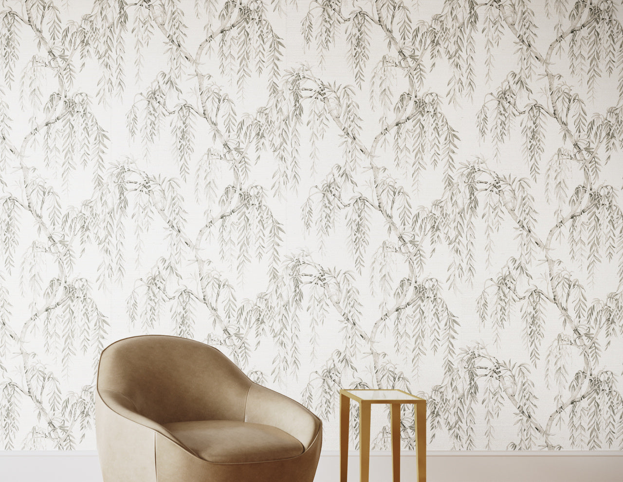 Purchase Phillip Jeffries Wallpaper - 27805, Whispering Willows - Graceful Grey 2