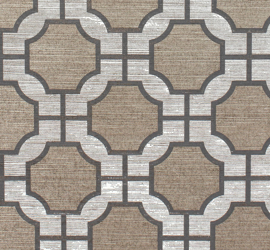 Purchase 5198 Imperial Gates White and Slate on Elephant Manila Hemp Phillip Jeffries Wallpaper
