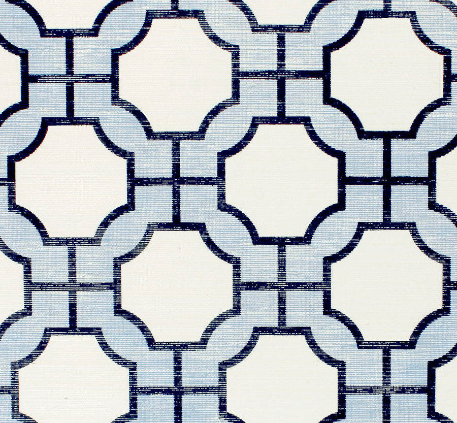 Purchase 5194 Imperial Gates Periwinkle and Navy on White Manila Hemp Phillip Jeffries Wallpaper