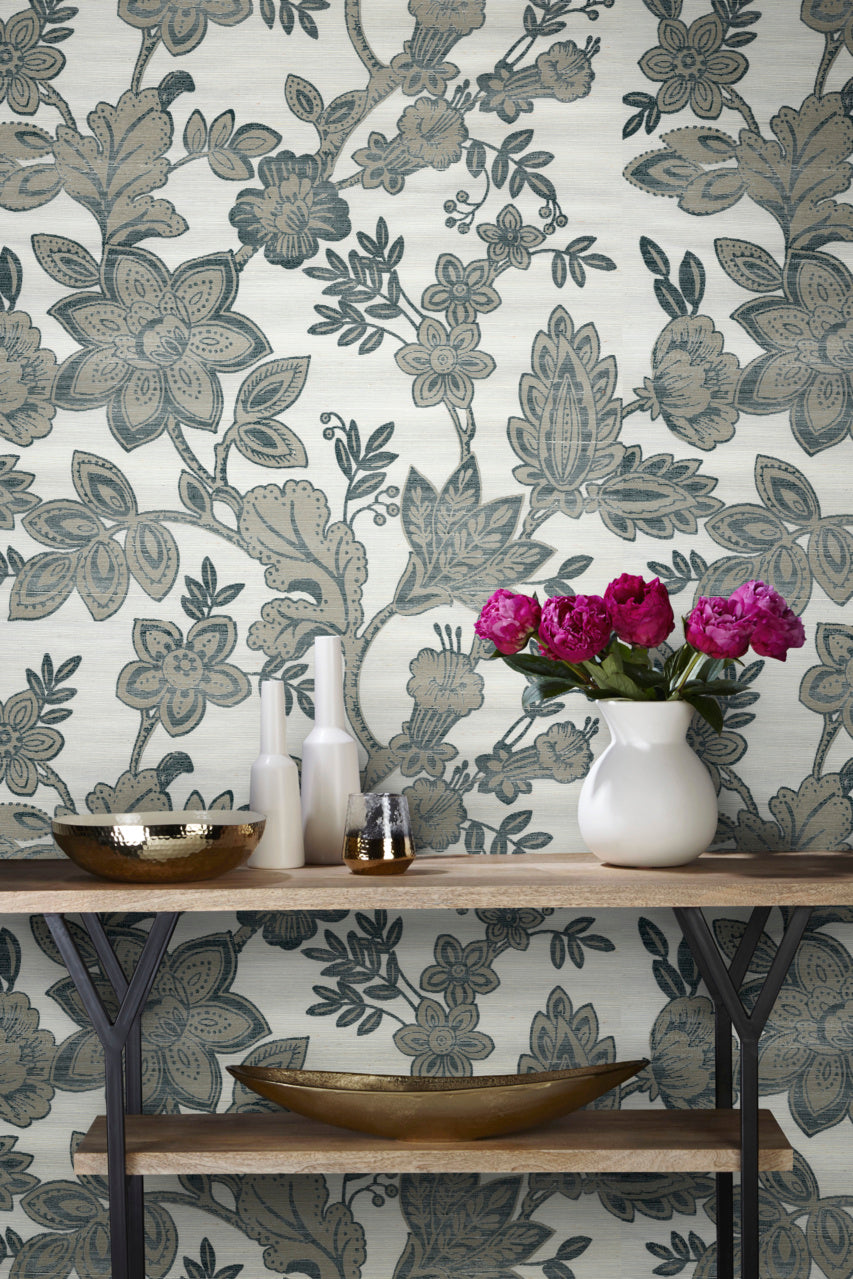 Purchase 7487 Bohemia Black On White Glam Grass Phillip Jeffries Wallpaper 1