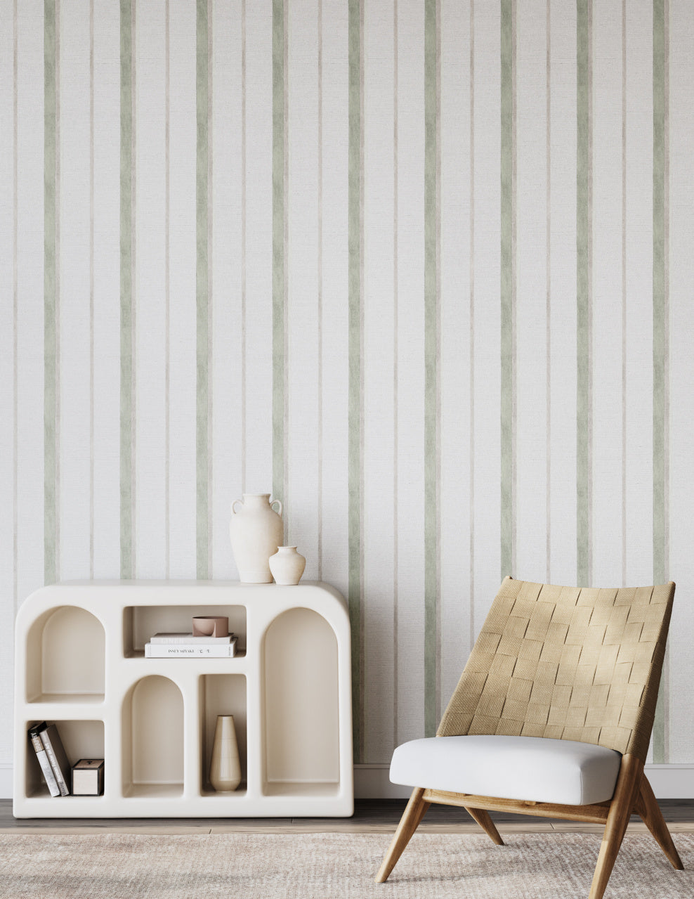 Purchase Phillip Jeffries Wallpaper - 27504, Saint-Tropez Stripe - Sage Soiree 2