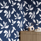 Purchase Phillip Jeffries Wallpaper - 40206, Desert Ivy - Navy Drift On Woven Walls2