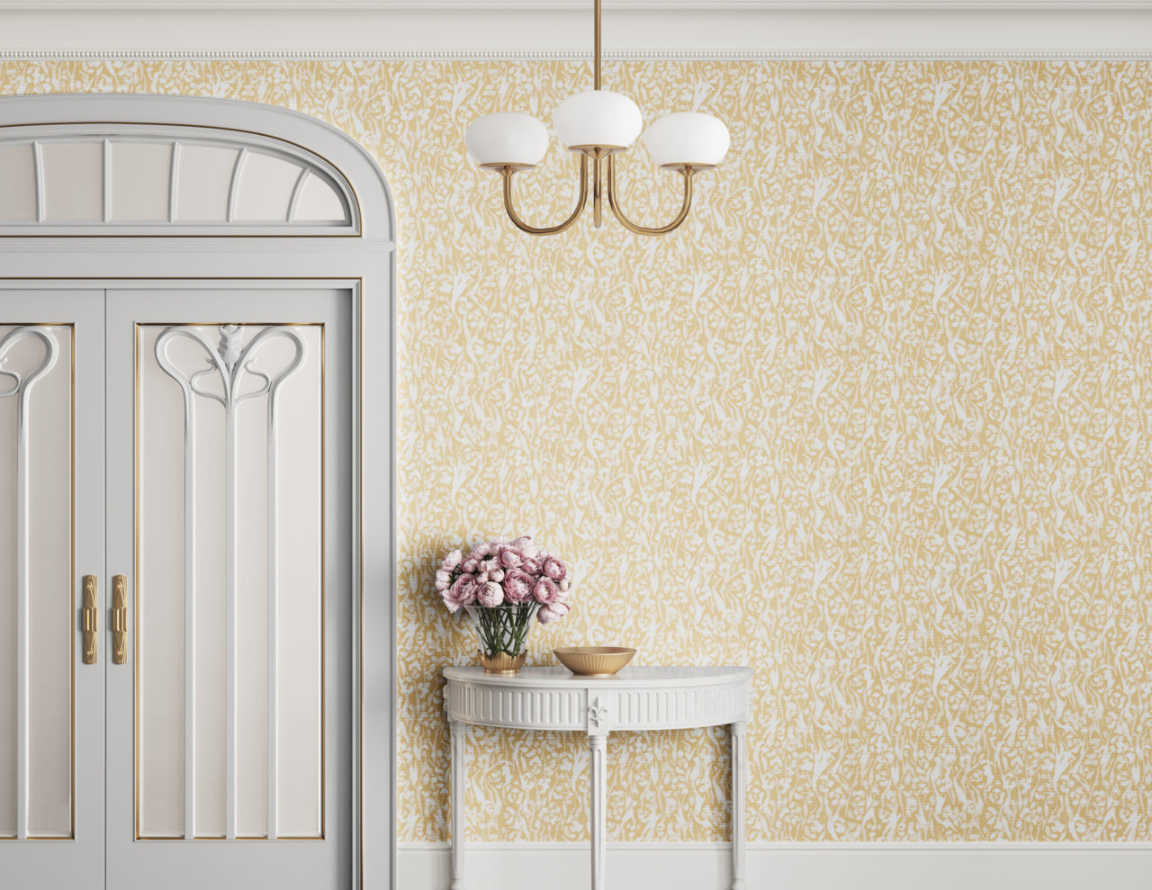 Purchase Phillip Jeffries Wallpaper - 40602, Charmed - Lemon Veil On Woven Walls2