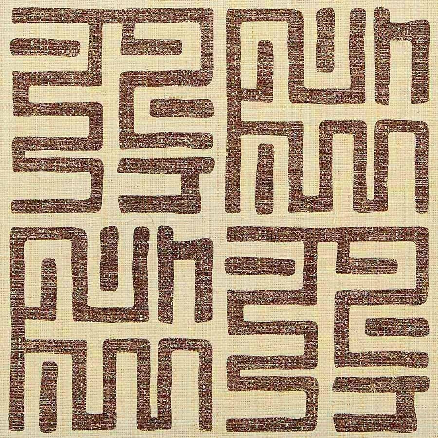 Purchase 1664 Kuba Cloth Sepia On White Island Raffia Phillip Jeffries Wallpaper