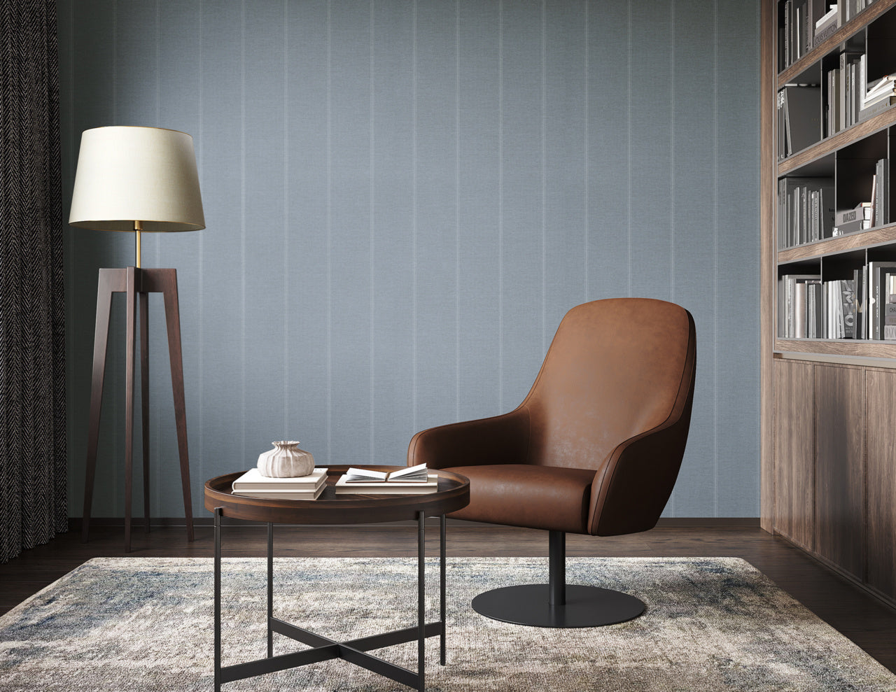 Purchase Phillip Jeffries Wallpaper - 10721, Jackson Stripe - White On Light Blue 2