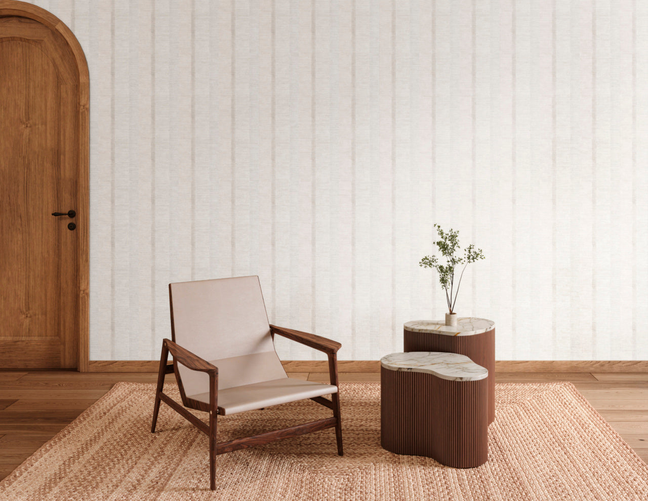 Purchase Phillip Jeffries Wallpaper - 40108, Santa Fe Stripe - Cotton Haze On Woven Walls2