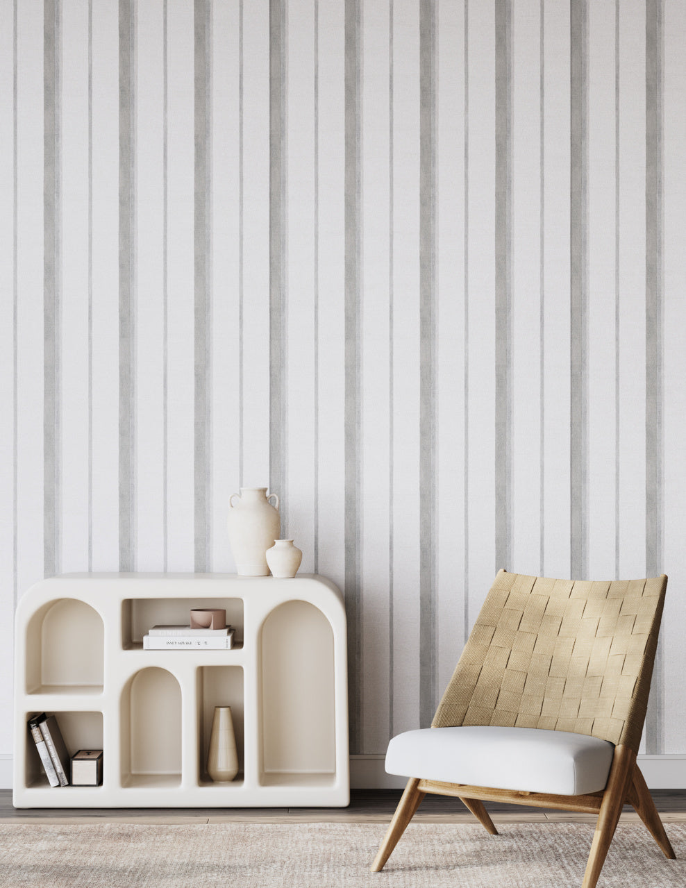 Purchase Phillip Jeffries Wallpaper - 27500, Saint-Tropez Stripe - Grey Groove 2