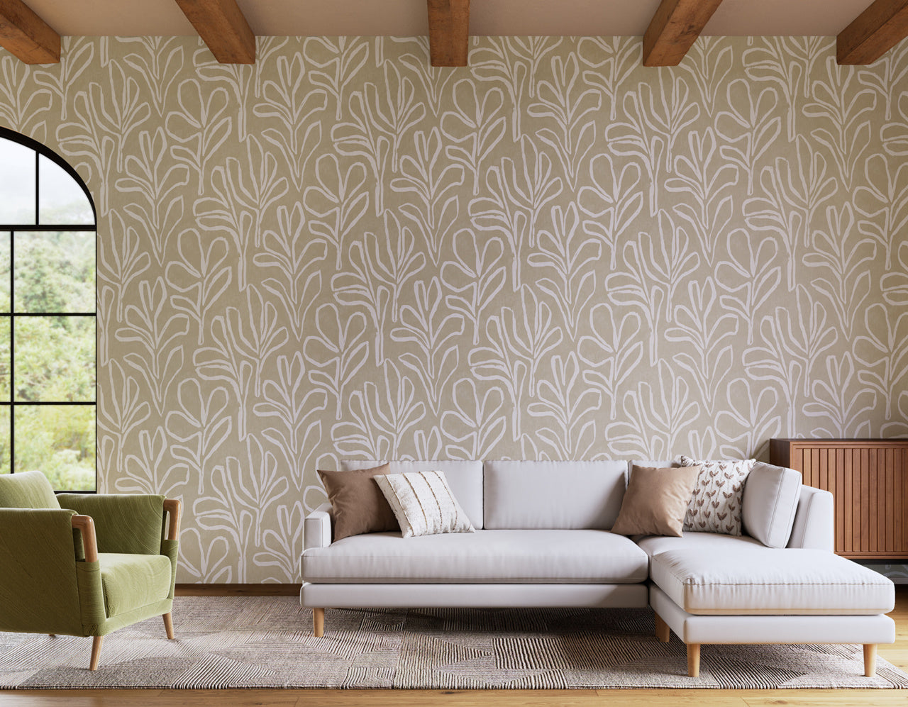 Purchase Phillip Jeffries Wallpaper - 10305, Sprig Silhouette - Fawn Flourish 2