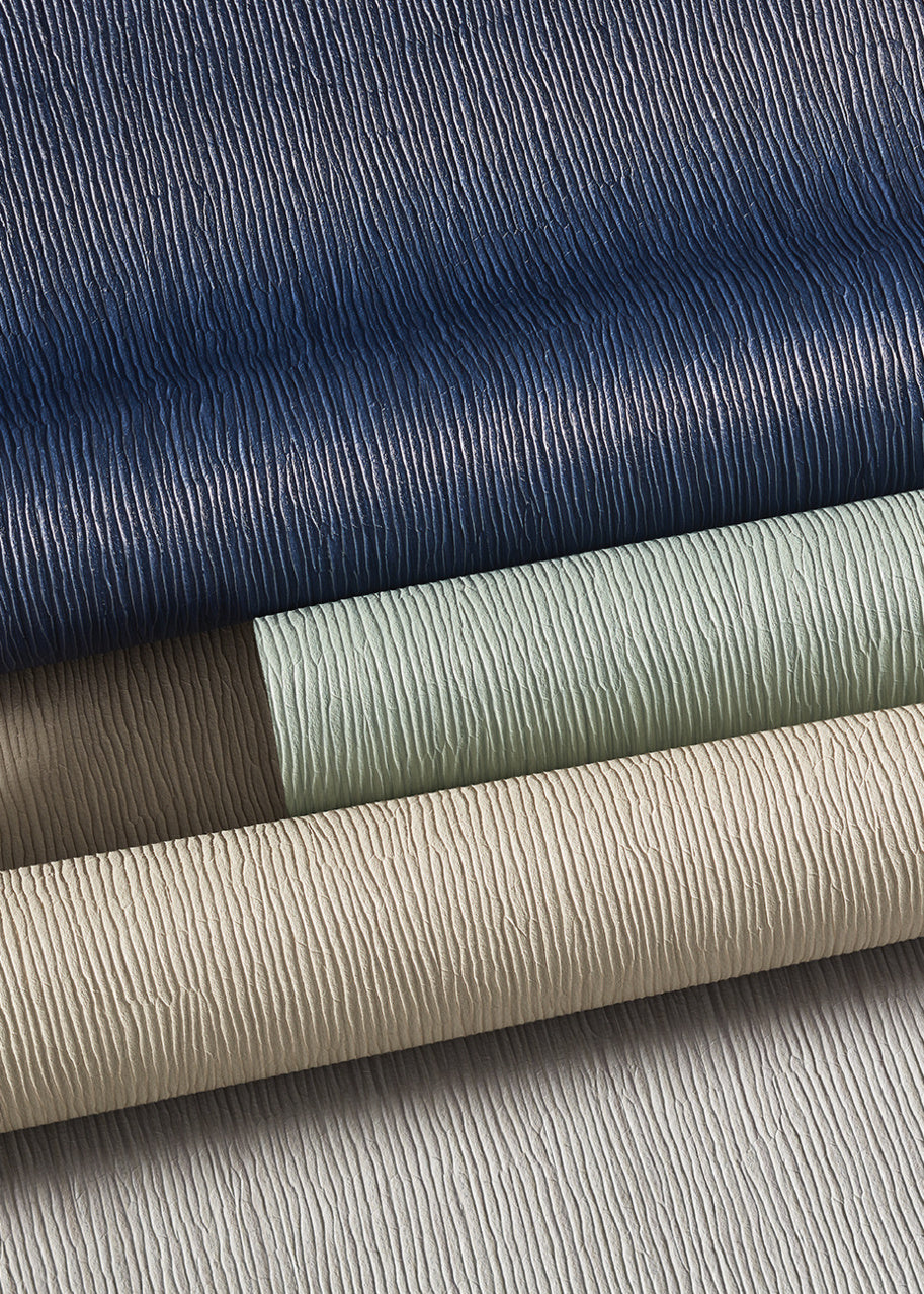 View Phillip Jeffries Grasscloth SKU# PJ-9564 Vinyl Carved - Daintree Denim 1