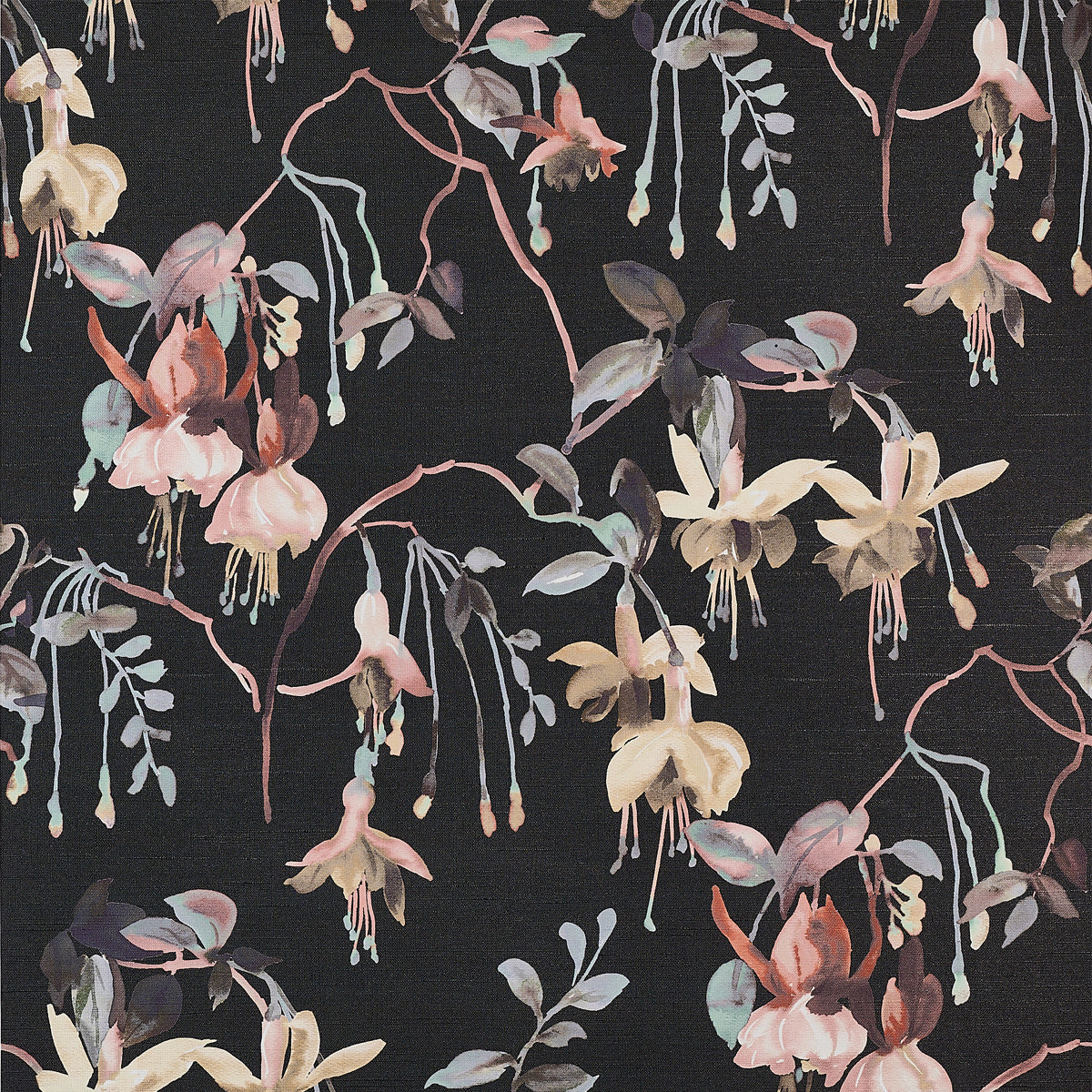 Purchase Phillip Jeffries Wallpaper - 9832, Blushing Blooms - Black Bouquet 