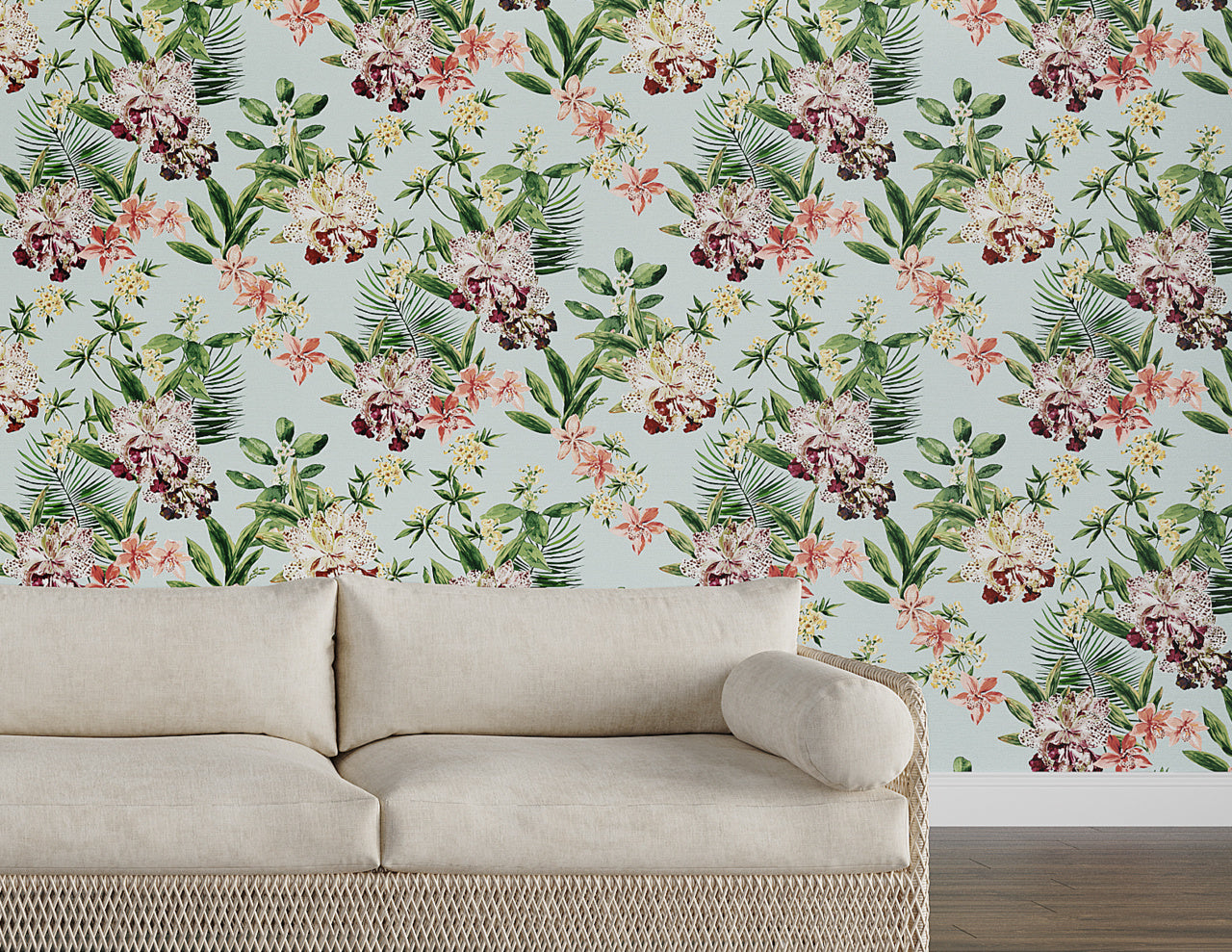 Purchase Phillip Jeffries Wallpaper - 10558, Aloha Orchids - Ocean Cooler 2