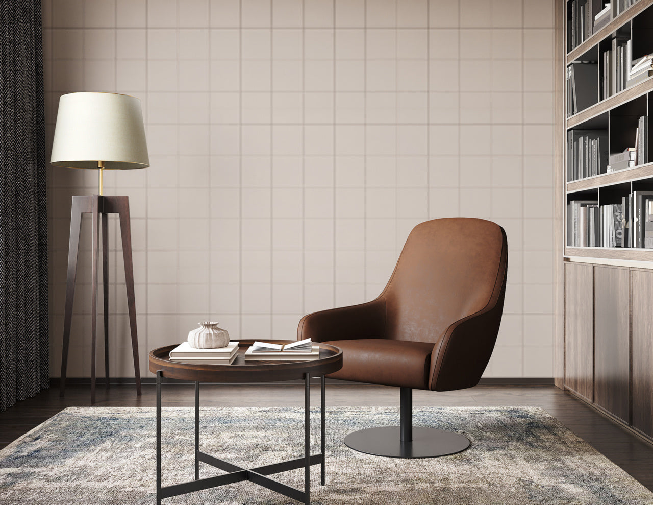 Purchase Phillip Jeffries Wallpaper - 10706, Jackson Plaid - Grey On Cream 2