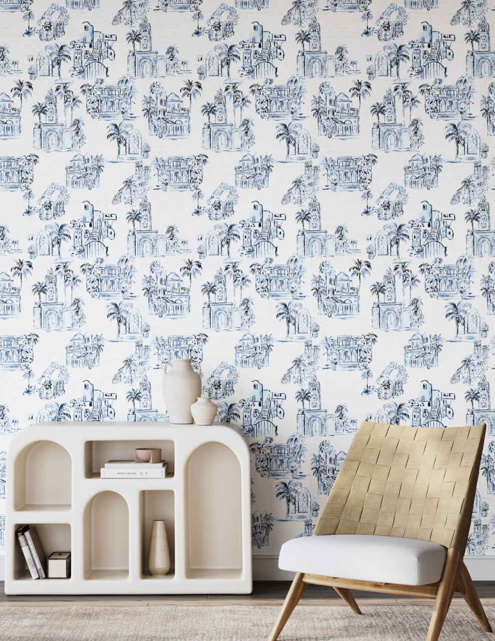 Purchase Phillip Jeffries Wallpaper - 28905, Toulouse Toile - Blue City 2
