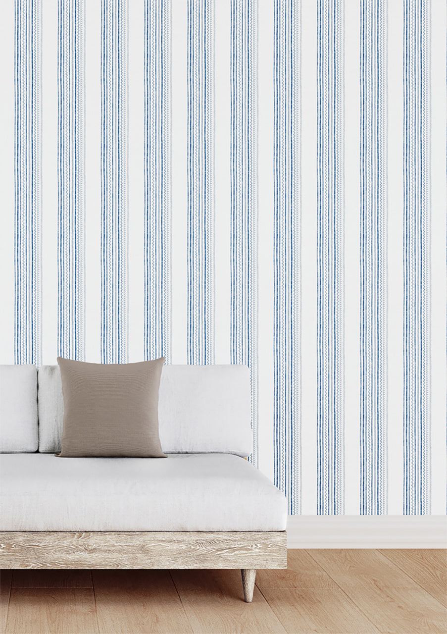 Purchase Phillip Jeffries Wallpaper - 10006, Maritime Stripe - Cobalt Crew 2