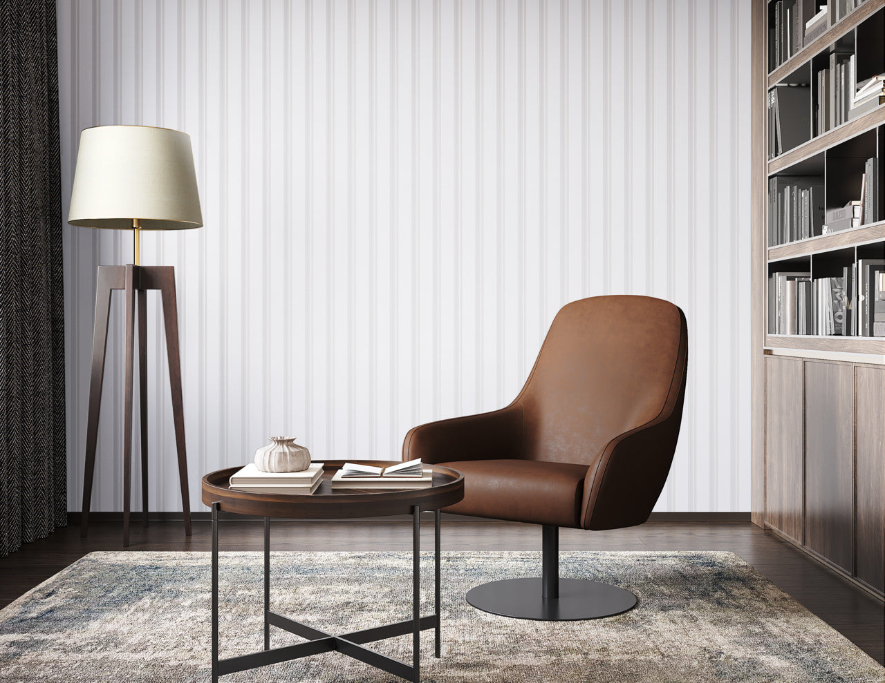 Purchase Phillip Jeffries Wallpaper - 10733, Prairie Stripe - Tan On White 2