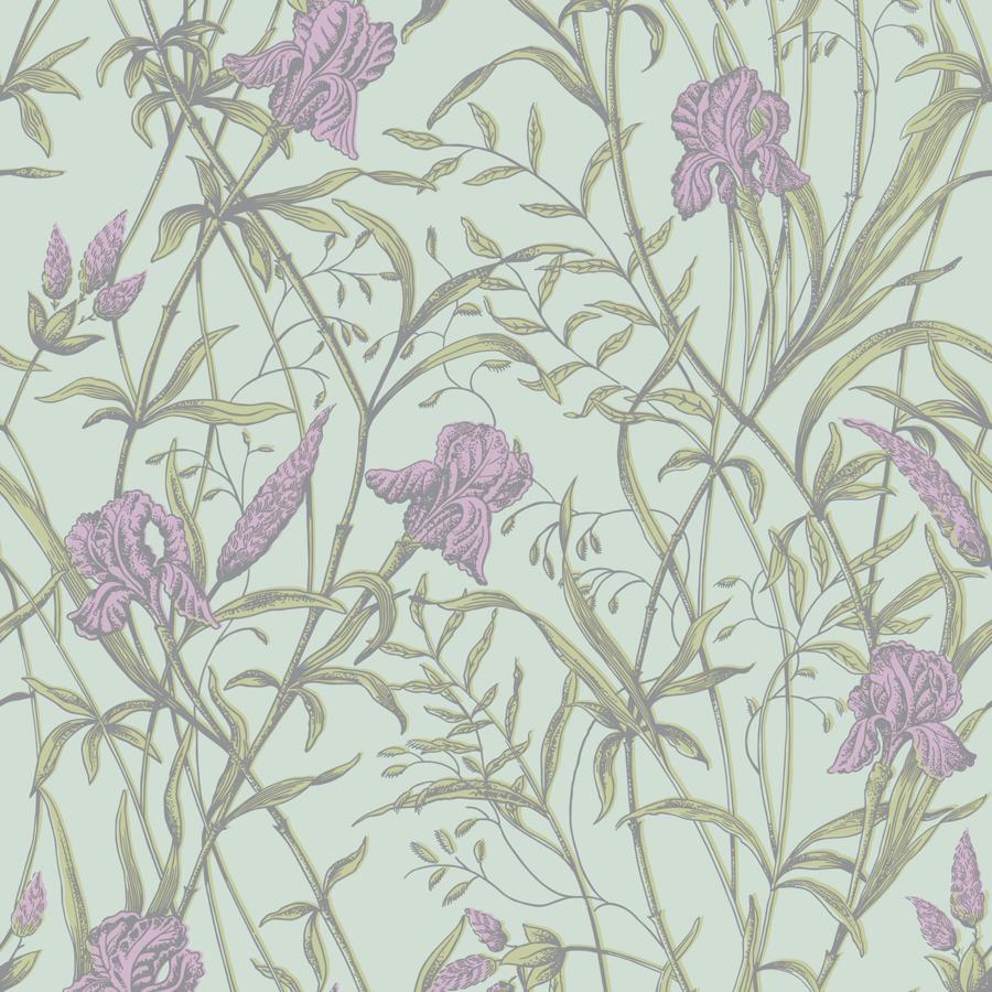 Purchase 128/5024 Iris, Lavender On Duck Egg Botanical - Cole & Son Wallpaper