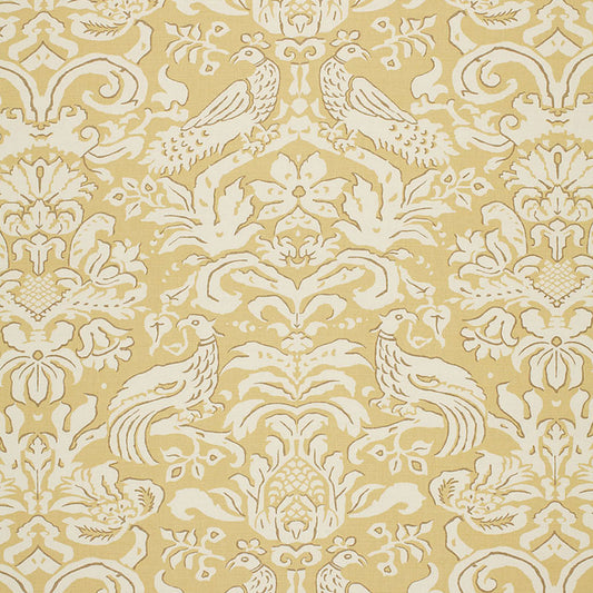 Save 1328002 Aldwyn Damask Buttercup by Schumacher Fabric
