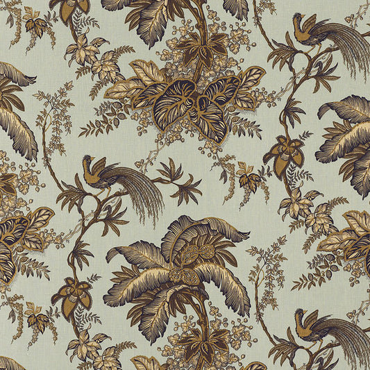 Select 171114 Coconut Grove Aqua Tan by Schumacher Fabric