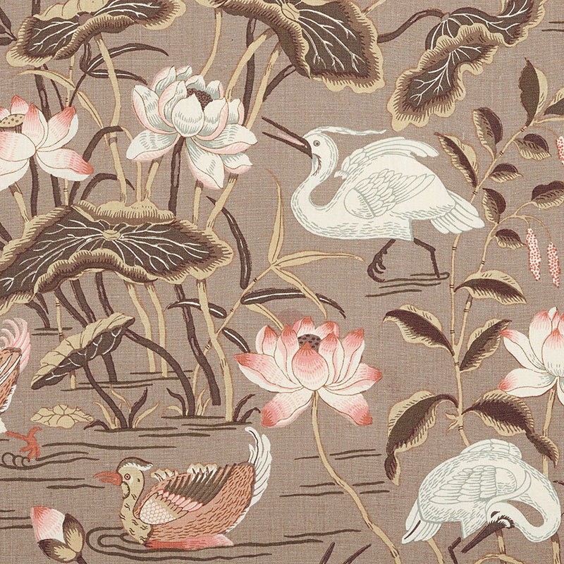 Save 172934 Lotus Garden Mocha by Schumacher Fabric