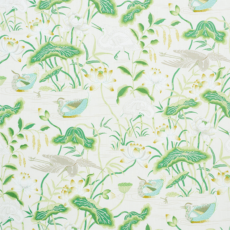 Find 172939 Lotus Garden Leaf by Schumacher Fabric