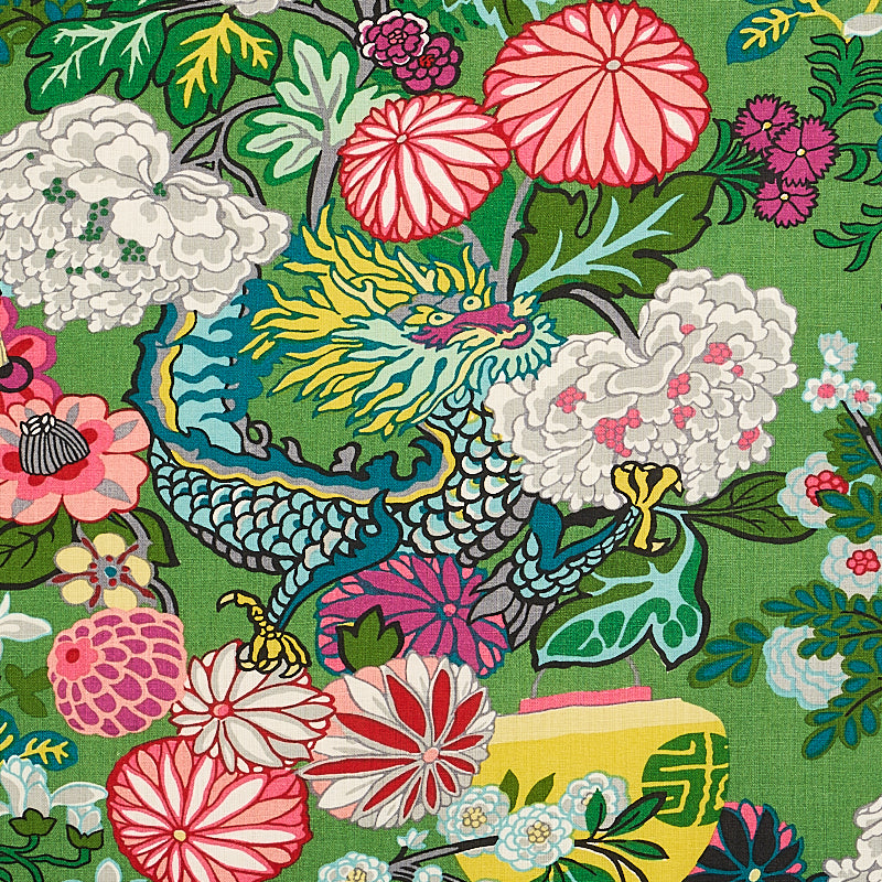 Looking 173277 Chiang Mai Dragon Jade by Schumacher Fabric