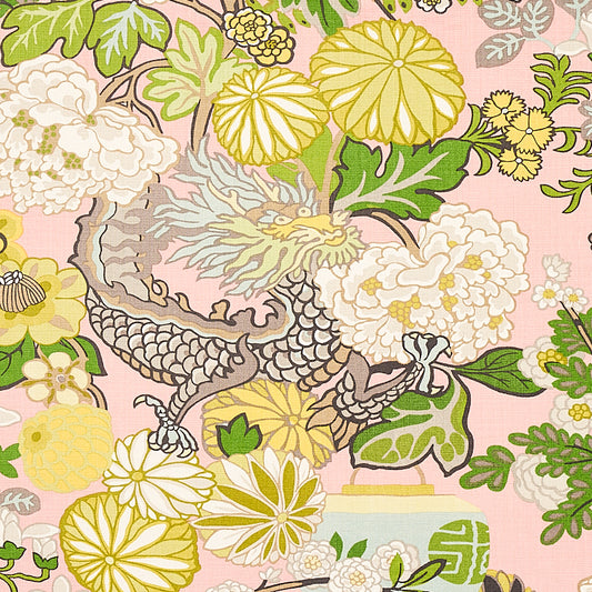 Save 173280 Chiang Mai Dragon Blush by Schumacher Fabric