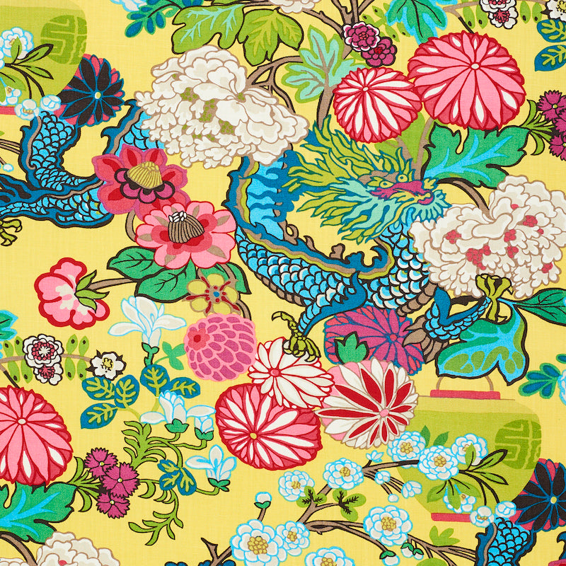 Select 173281 Chiang Mai Dragon Yellow by Schumacher Fabric