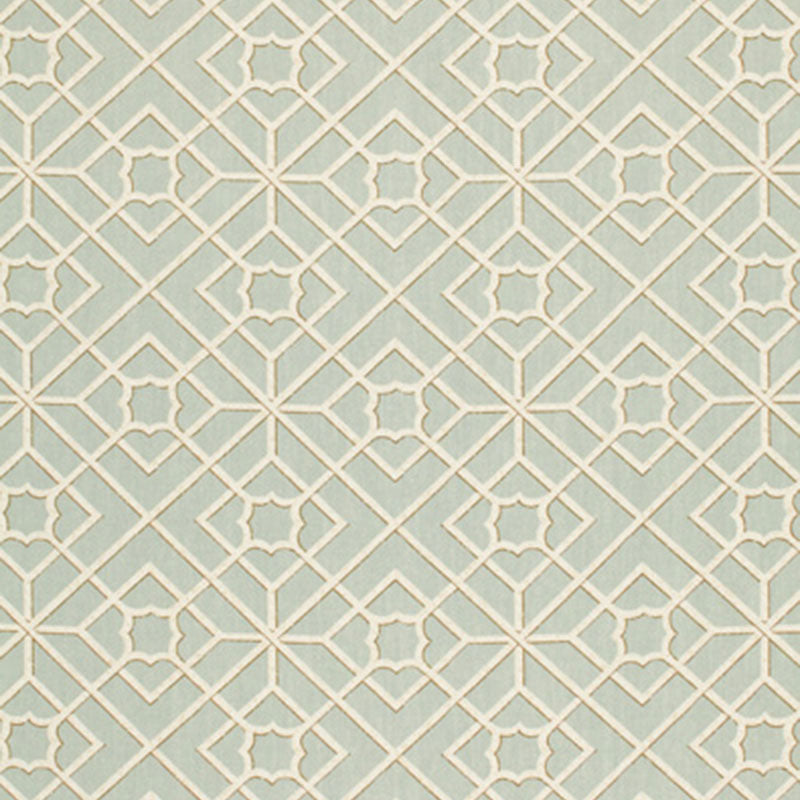 Save 173491 Luan Fretwork Sky by Schumacher Fabric
