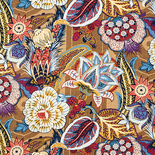 Acquire 173520 Zanzibar Linen Print Cerulean by Schumacher Fabric