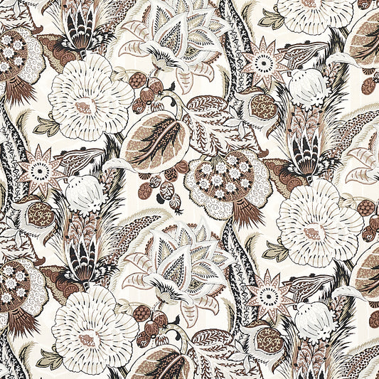 Purchase 173524 Zanzibar Linen Print Ebony Mocha by Schumacher Fabric