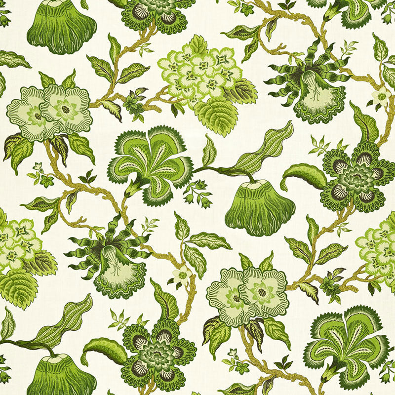 Search 174032 Hothouse Flowers Verdance by Schumacher Fabric