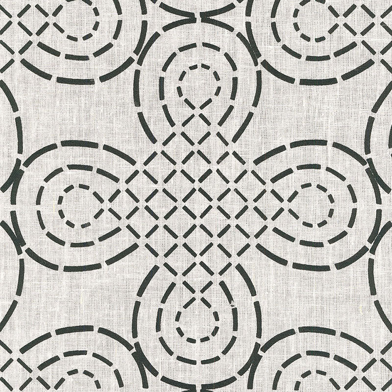 View 174222 Trellis Knot Ivory Onyx by Schumacher Fabric