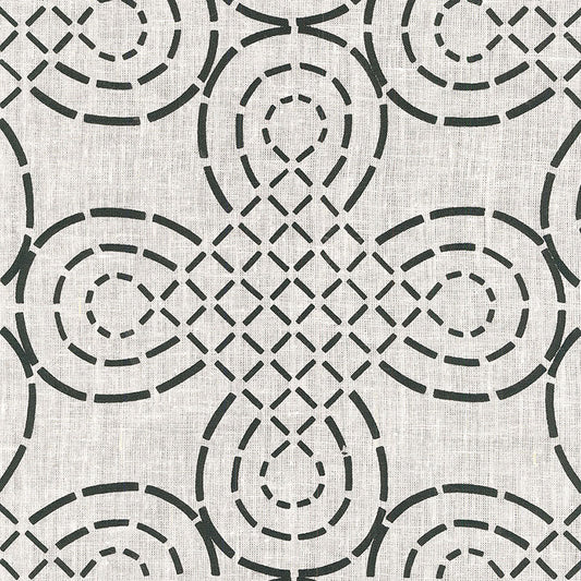 View 174222 Trellis Knot Ivory Onyx by Schumacher Fabric