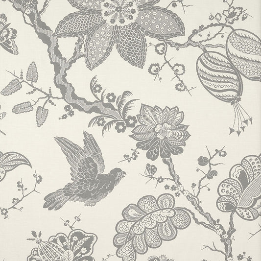Save 174371 Bali Vine Charcoal by Schumacher Fabric