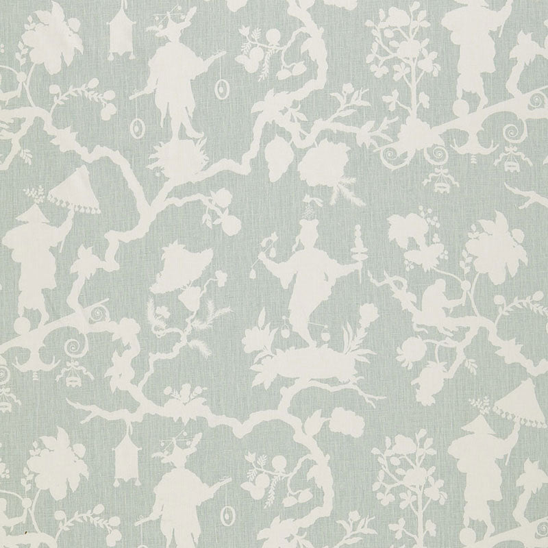 Acquire 174580 Shantung Silhouette Print Mineral by Schumacher Fabric