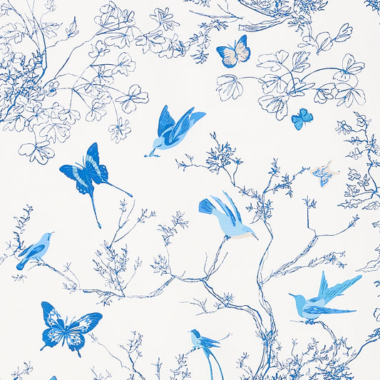 Acquire 174761 Birds and Butterflies Porcelain by Schumacher Fabric