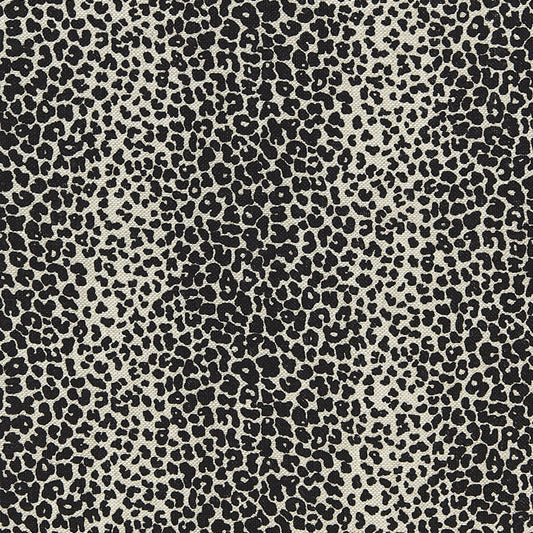 Buy 174841 Leopard Linen Print Ebony by Schumacher Fabric