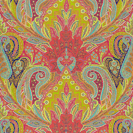 View 174881 Cambay Paisley Print Parrot by Schumacher Fabric