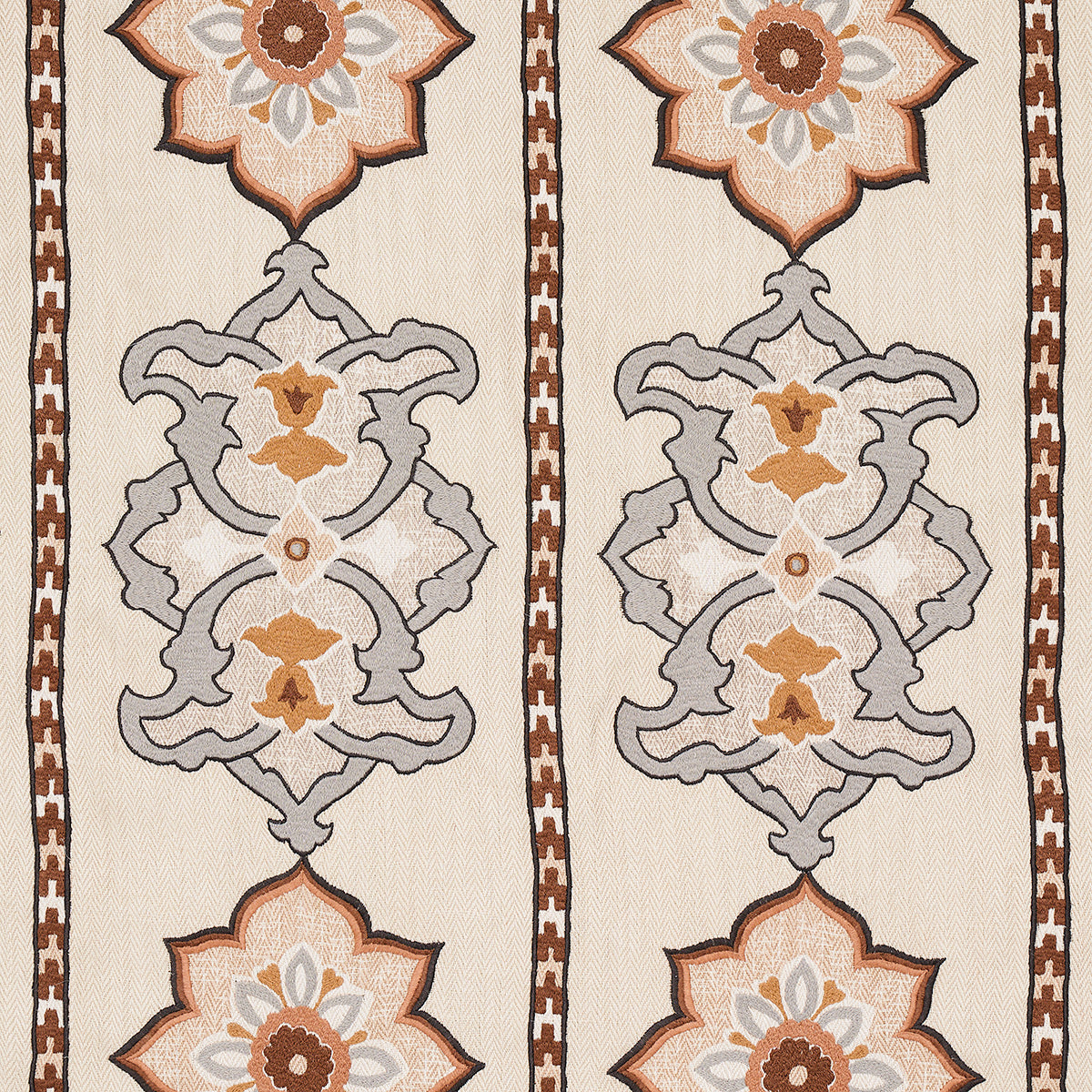 Purchase 175182 Temara Hand Embroidered Print, Natural by Schumacher Fabric