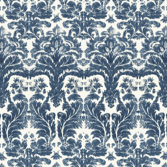 Find 175342 Aurora Damask Indigo by Schumacher Fabric