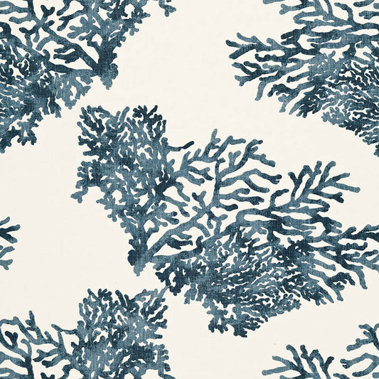 Looking 175361 Great Barrier Reef Indigo by Schumacher Fabric