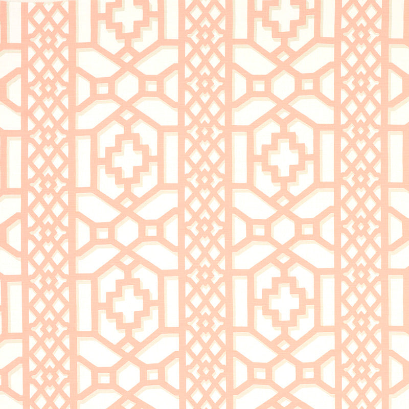 View 175747 Zanzibar Trellis Coral by Schumacher Fabric