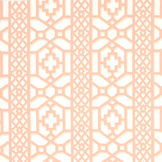 View 175747 Zanzibar Trellis Coral by Schumacher Fabric