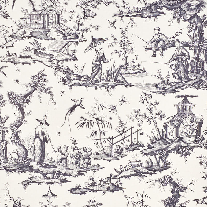 Purchase 175806 Shengyou Toile Black by Schumacher Fabric