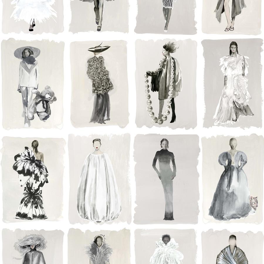 Purchase 175/1002M Couture Carousel, Monochrome Novelty - Cole & Son Wallpaper