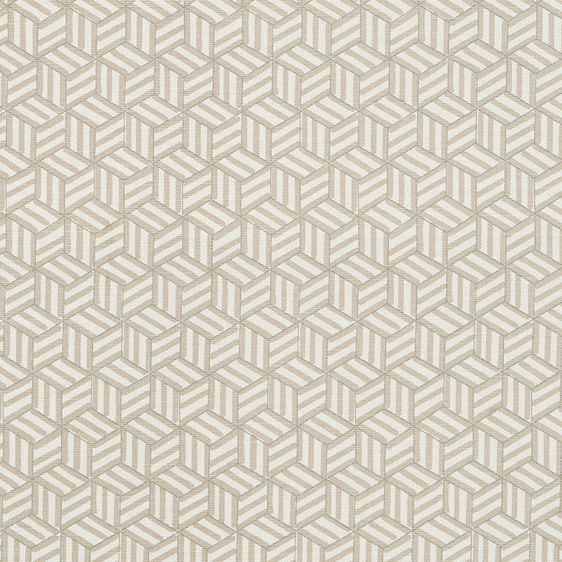 Looking 176040 Tumbling Blocks Greige by Schumacher Fabric