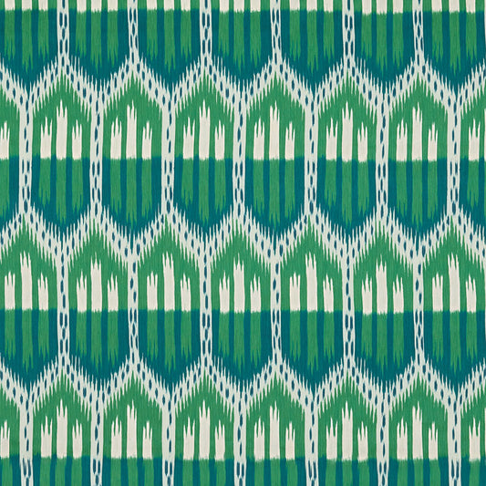 Purchase 176083 Bukhara Ikat Emerald Peacock by Schumacher Fabric