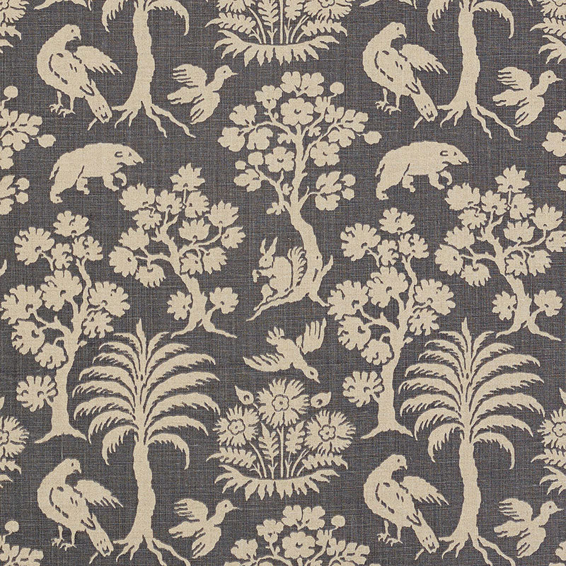 Find 176175 Woodland Silhouette Steel by Schumacher Fabric