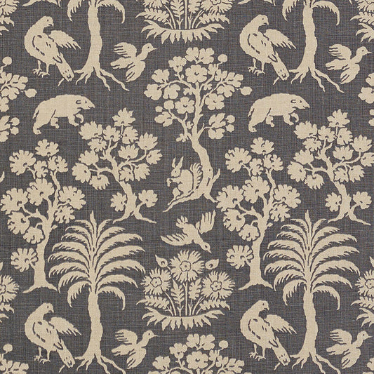 Find 176175 Woodland Silhouette Steel by Schumacher Fabric